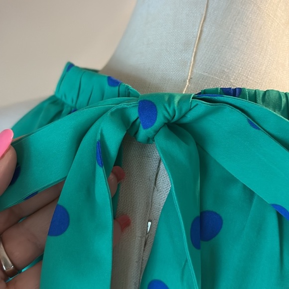 Lilly Pulitzer RORI halter top botanical green blue polka dots tie back neck M - Picture 10 of 16